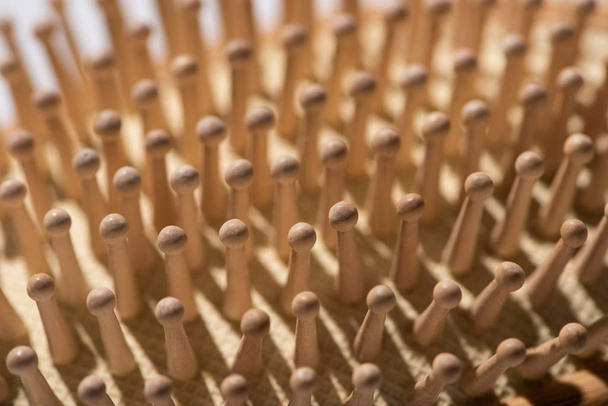 Close-up de pente de madeira, zero conceito de resíduos
 - Foto, Imagem
