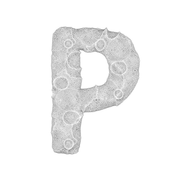 Hold stilizált levél "P" - fehér alapon - 3d render - Fotó, kép