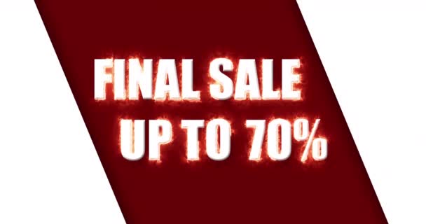 Final sign up to 70%, Final sale logo banner on red background - Footage, Video