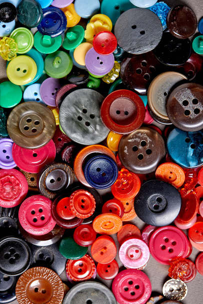 çok renkli antika düğme koleksiyonu, yakın görüş - Fotoğraf, Görsel