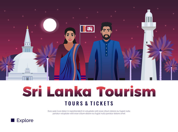 Плакат о туризме Шри-Ланки
  - Вектор,изображение