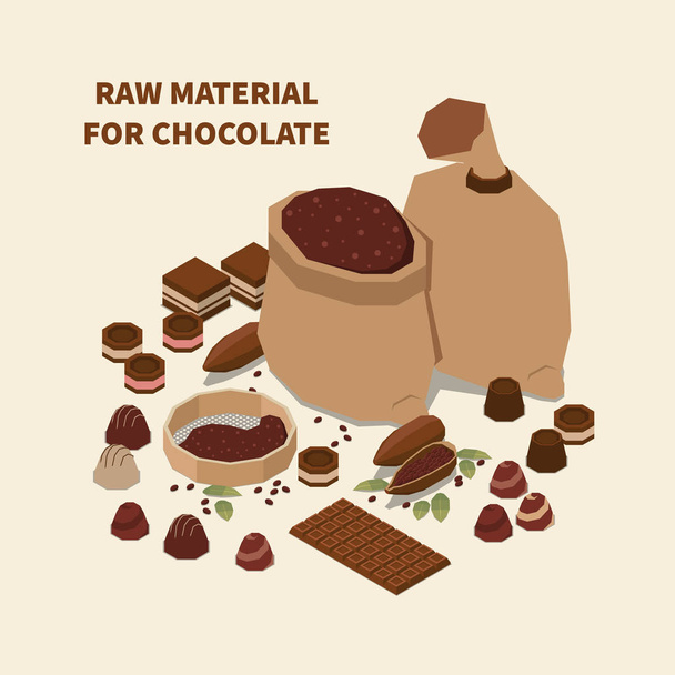 Chocolate Isomeric Background - Vector, Image