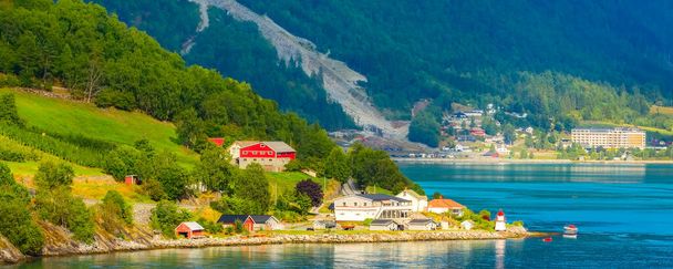 Norvège fjord paysage village - Photo, image