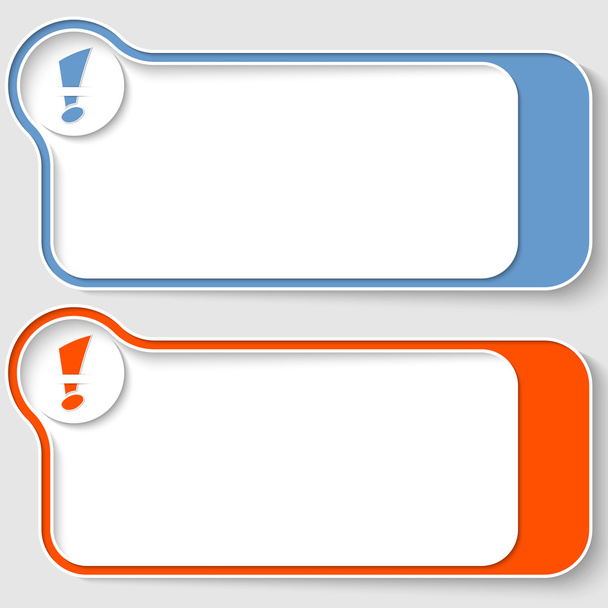 set of two abstract text boxes with exclamation mark - Vetor, Imagem