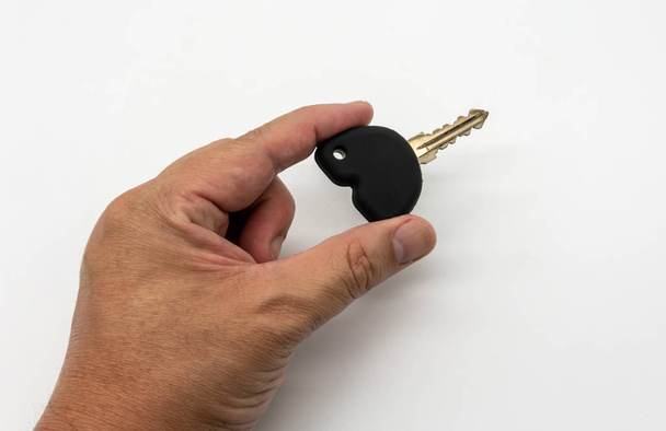 Černý silikon pro auto nebo motocykl klíč izolovaný na bílém  - Fotografie, Obrázek
