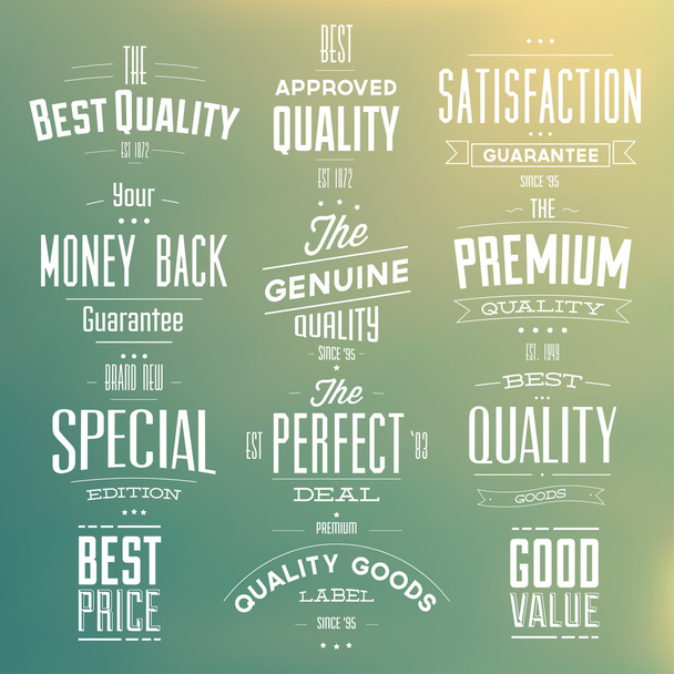 Collection of Retro Premium Quality Labels - Vektori, kuva