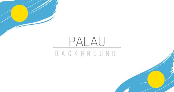 Çizgili Palau bayrak fırçası tarzı arka plan. Stok vektör illüstrasyonu beyaz arkaplanda izole edildi. - Vektör, Görsel