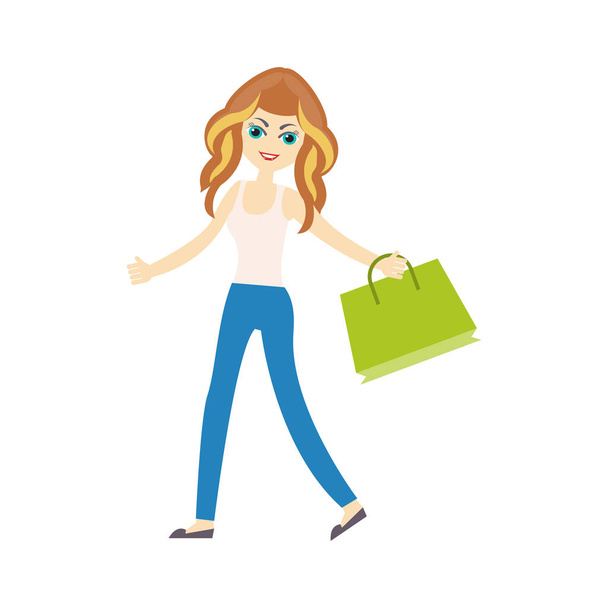 shopping vector flat color icon - ベクター画像