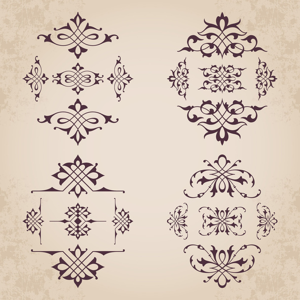 Calligrafische vormgevingselementen - Vector, afbeelding
