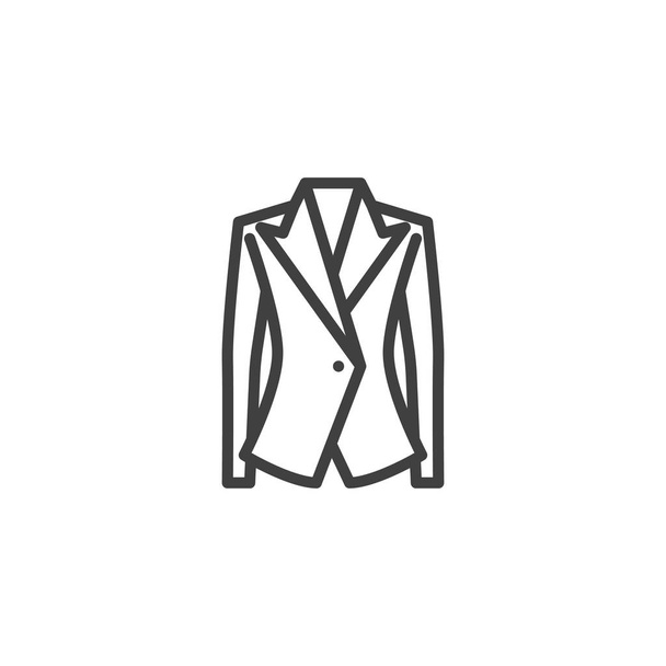 Women jacket with long sleeves line icon - Вектор, зображення