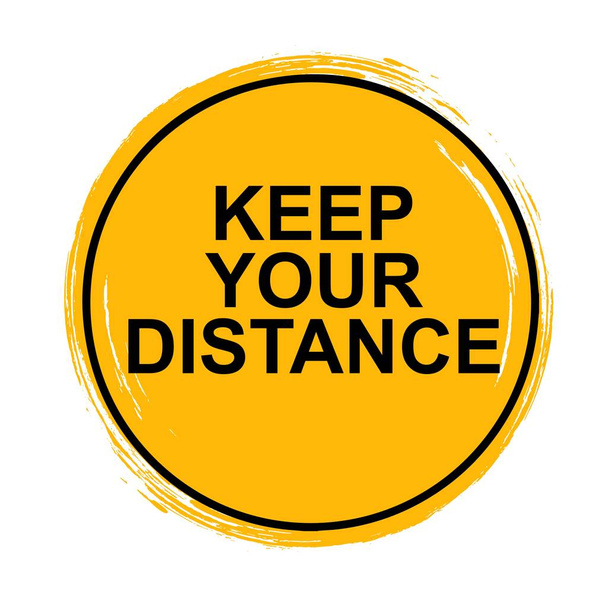 Amarelo manter o seu sinal de distância. ícone vetorial
 - Vetor, Imagem
