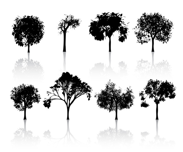 Bäume gesetzt - Vektor, Bild