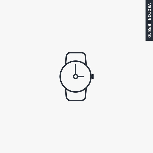Relógio de pulso, sinal de estilo linear para conceito móvel e web design
 - Vetor, Imagem