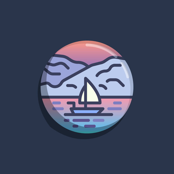 boat floating icon, simply vector illustration     - Vektör, Görsel