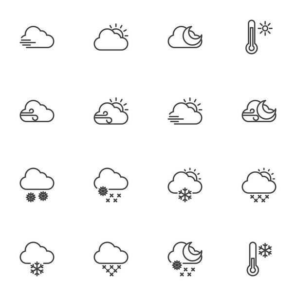 set of weather icons, simply vector illustration    - Διάνυσμα, εικόνα