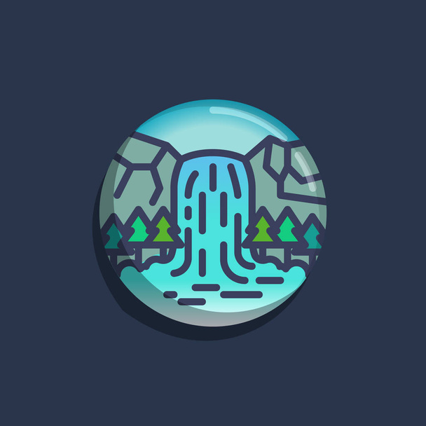 Waterfall icon, simply vector illustration   - Vektör, Görsel