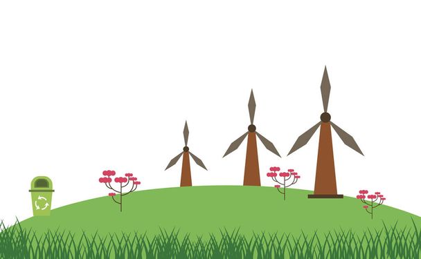 turbiny wiatrowe alternatywna energia - Wektor, obraz