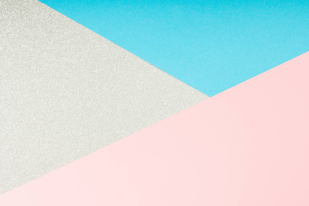 Split paper background pink and blue and white shiny backgrounds - Fotoğraf, Görsel