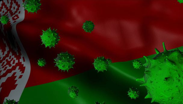 Éclosion de virus de la couronne avec drapeau de Biélorussie - concept de coronavirus
 - Photo, image