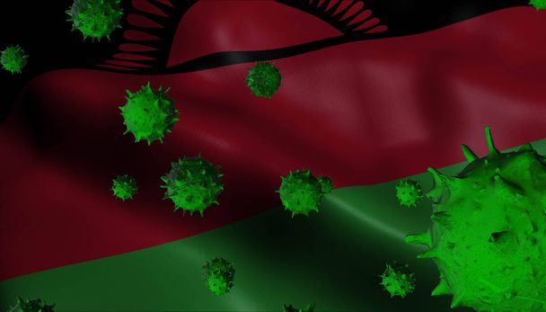 Virus Corona focolaio con bandiera del Malawi Concetto Coronavirus
 - Foto, immagini