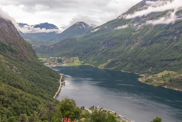 On the way to observation place in Dalsnibba mountain. Geiranger fjord Norway, selective focus - Foto, Bild
