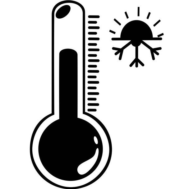 Termometri meteorologici Celsius o fahrenheit che misurano calore e freddo, illustrazione vettoriale. Apparecchiatura termometrica che mostra tempo caldo o freddo. Termometro medicale in stile piatto. Caldo o freddo
 - Vettoriali, immagini
