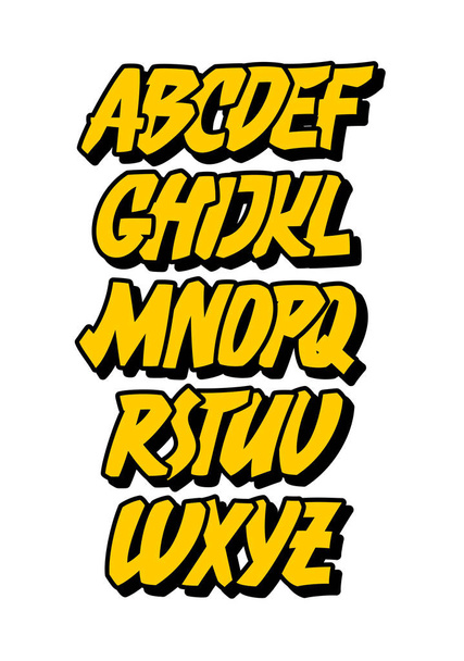 Graffiti or comic style alphabet. Vector font - Vektor, obrázek