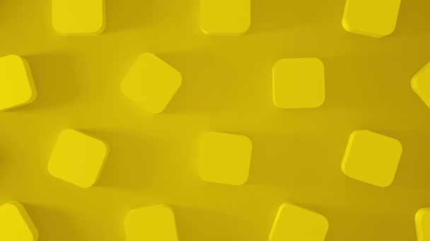 Abstract 3D yellow cubes rotating around. Animation shapes background. 4k render footage. Seamless loop. - Footage, Video