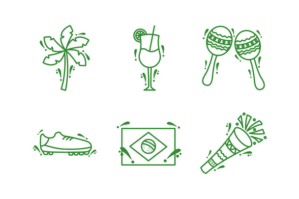 paquete de iconos de Brasil conjunto
 - Vector, Imagen
