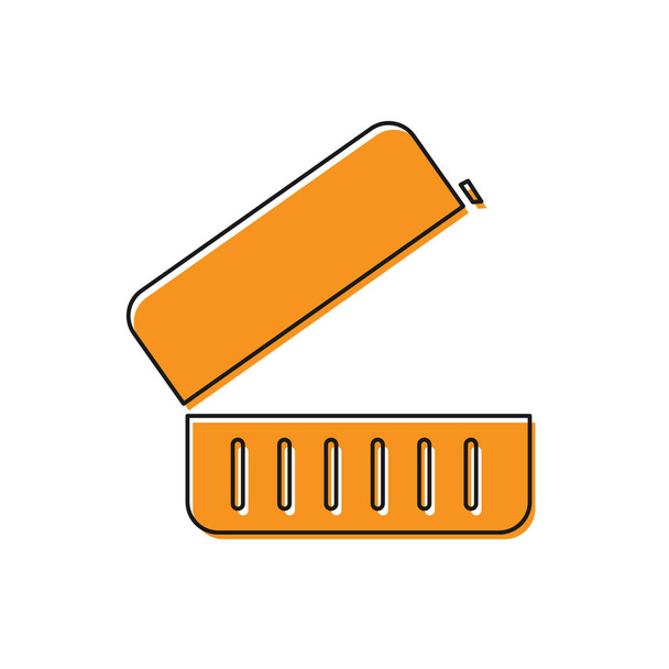 Icône boîte à lunch orange isolée sur fond blanc. Illustration vectorielle
 - Vecteur, image