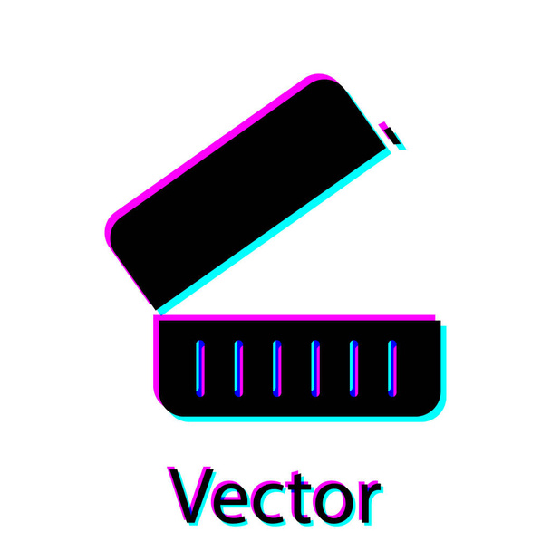 schwarze Lunchbox Symbol isoliert auf weißem Hintergrund. Vektorillustration - Vektor, Bild