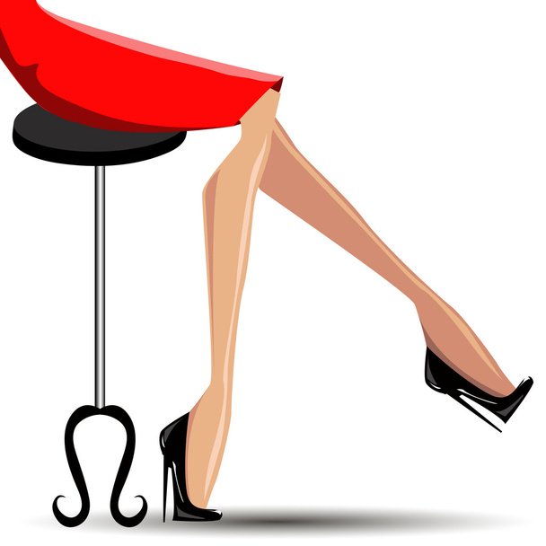 sexy woman legs with black shoes - Vector, Image