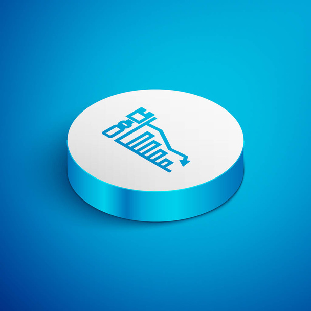Isometric line Ecology infographic icon isolated on blue background. White circle button. Vector Illustration - ベクター画像