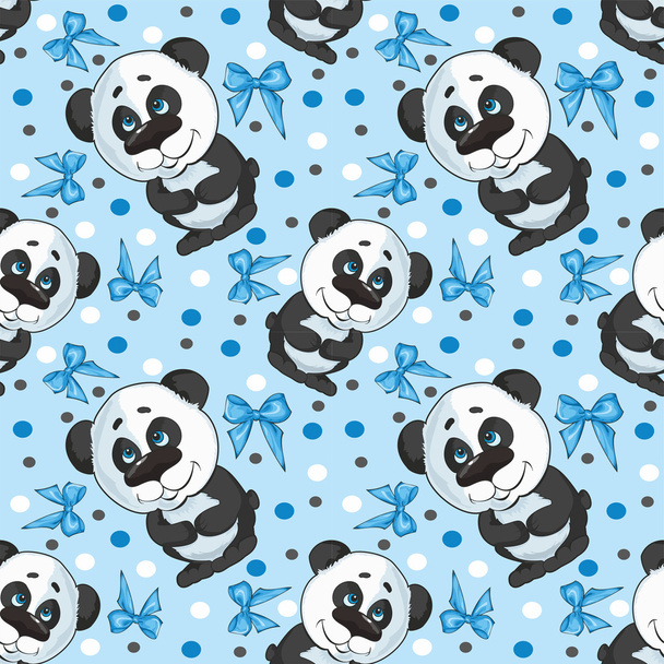 vektor rajzfilm panda zökkenőmentes minta - Vektor, kép
