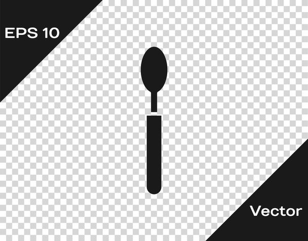 Grey Spoon icon isolated on transparent background. Cooking utensil. Cutlery sign.  Vector Illustration - Vector, Image