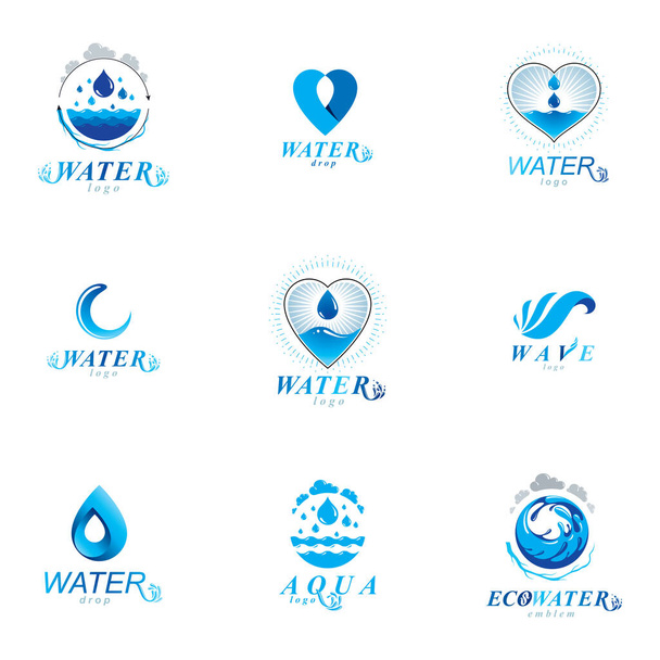 Global water circulation vector symbol for use in mineral water advertising. Environment protection concept. - Vector, Image
