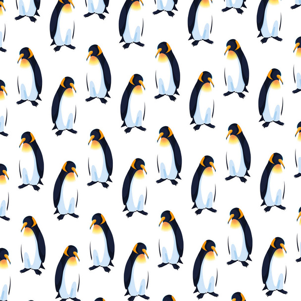 minta császár pingvinek fehér háttér - Vektor, kép