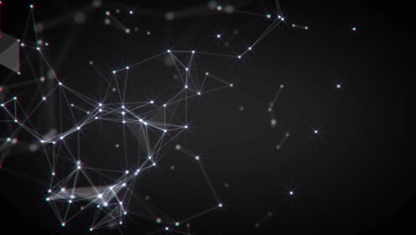Abstract background. Molecules technology with polygonal shapes, connecting dots and lines. Connection structure. Big data visualization.  - Footage, Video