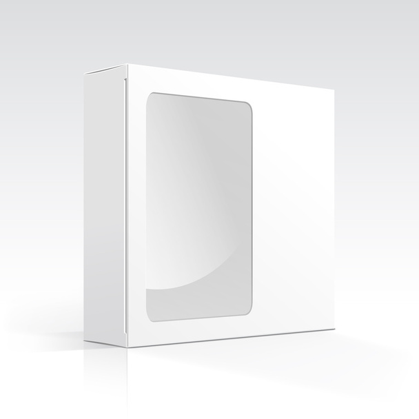 Caixa em branco vetorial com janela transparente
 - Vetor, Imagem