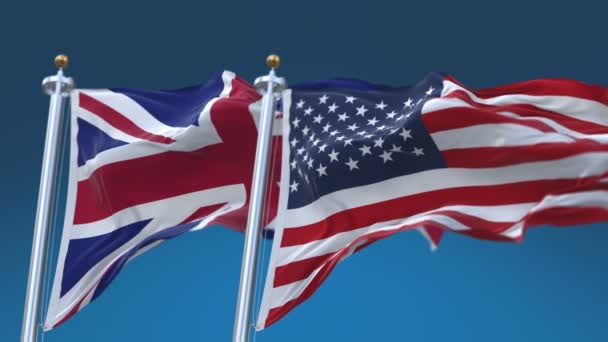 4k bezešvé Spojené státy americké britská Anglie, Spojené království vlajka, USA UK - Záběry, video