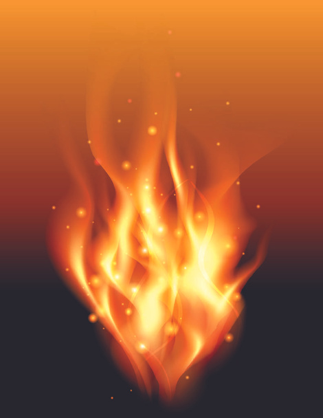 Een achtergrond gevuld met gloeiend vuur en brandende vlammen. EPS 10. Het bestand bevat transparantie en gradiëntenmazen. - Vector, afbeelding