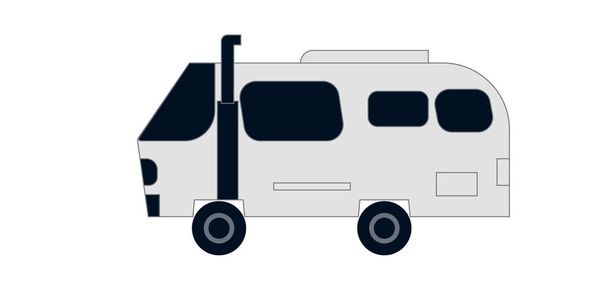 Remorque camping isolée sur fond blanc. Illustration vectorielle plate de camion d'accueil Rv. Mobil-home moderne pour les loisirs ruraux et naturels. Véhicules récréatifs pour le tourisme familial et les loisirs
. - Vecteur, image