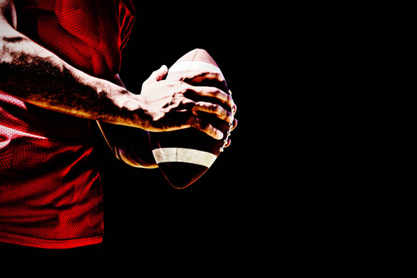 American Football Player isolated on black background  - Foto, Imagem