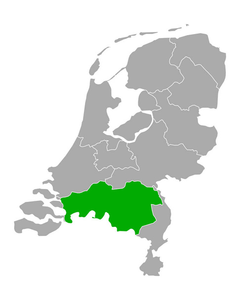 Mapa Severního Brabantu v Nizozemsku - Vektor, obrázek