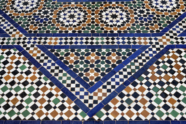 Tradiční marocké dlaždice, Bahia Palace Marrákeš. - Fotografie, Obrázek