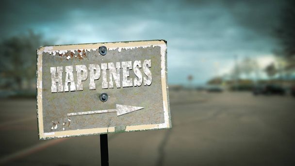 Sinal de rua para a felicidade
 - Foto, Imagem