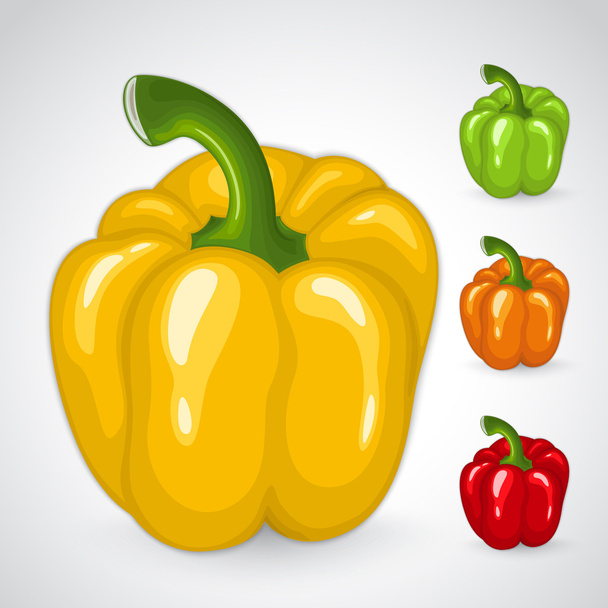 papriky v různých barvách - Vektor, obrázek