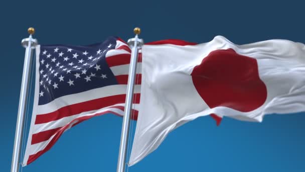 4k Seamless Estados Unidos da América e japão Bandeiras fundo, EUA JP
. - Filmagem, Vídeo