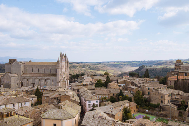 Aerial view of rooftops in Orvieto, Rome suburb, Italy - Фото, изображение