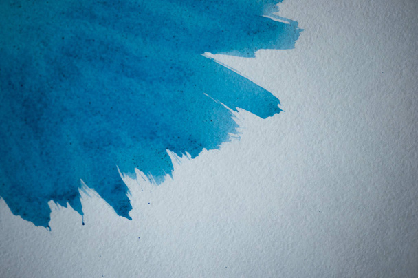 blue texture with watercolor stains - Foto, Imagem